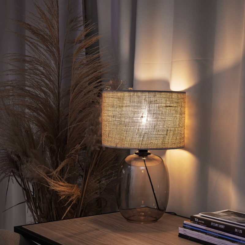 Lampka Nocna TK Lighting Melody Topaz Juta x1 - obrazek 3