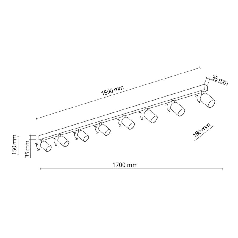Spot TK Lighting Top Gold x8 - obrazek 5