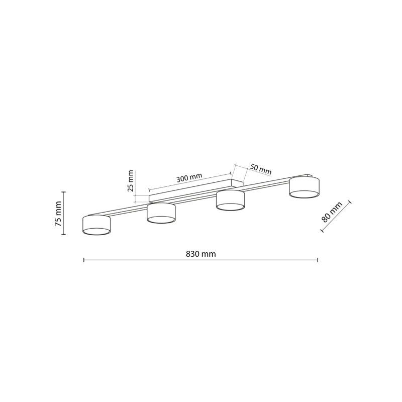 Lampa Sufitowa TK Lighting Dallas Gold/black + GX53 x4 - obrazek 4