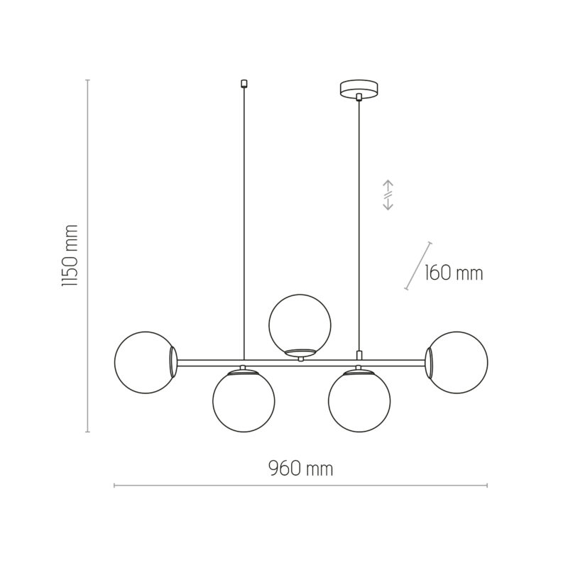Lampa Wisząca TK Lighting Celeste x5 - obrazek 4
