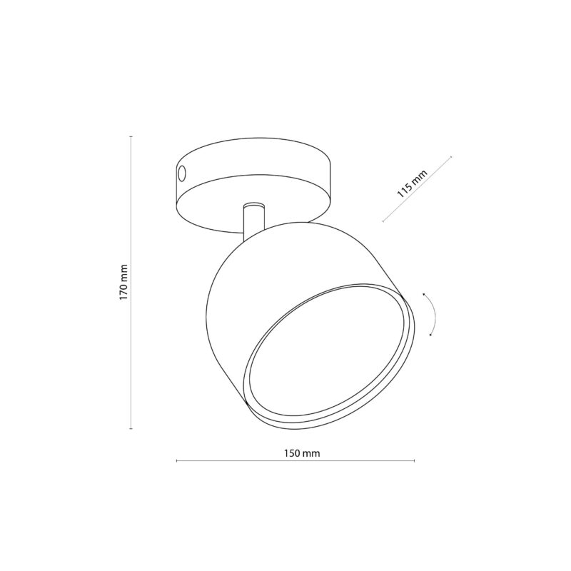 Lampa Sufitowa TK Lighting Altea Black + Żarówka x1 - obrazek 5