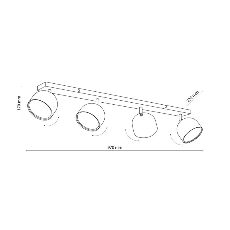 Lampa Sufitowa TK Lighting Altea Black + Żarówki x4 - obrazek 5