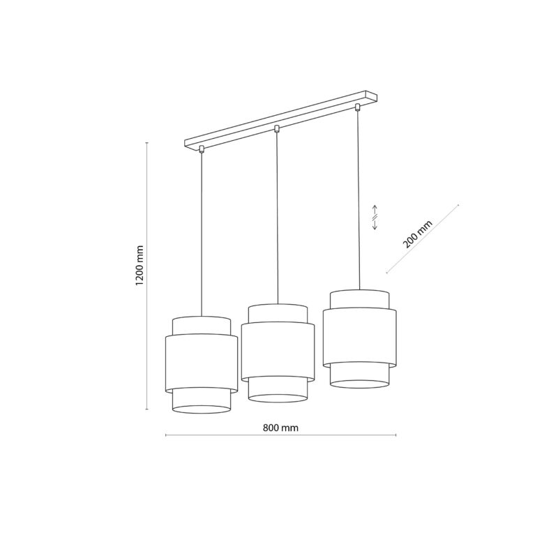 Lampa Wisząca TK Lighting Boho White Listwa x3 - obrazek 4