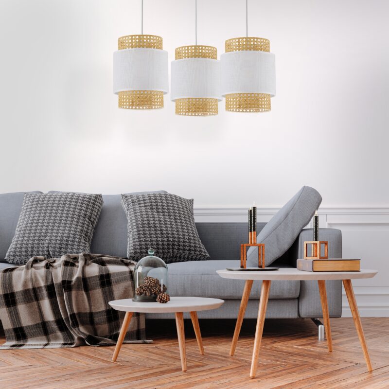 Lampa Wisząca TK Lighting Boho White x3 - obrazek 3