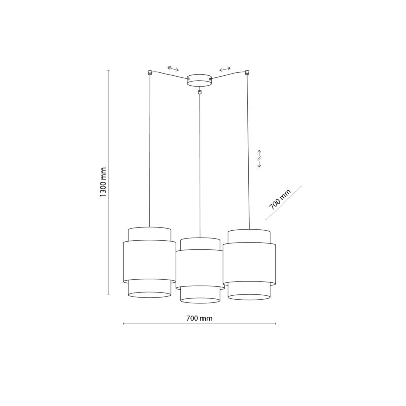 Lampa Wisząca TK Lighting Boho White x3 - obrazek 4