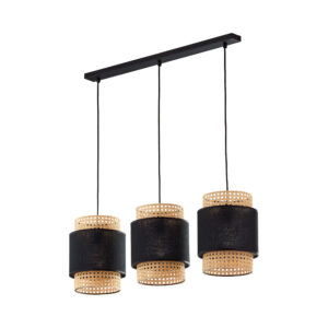 Lampa Wisząca TK Lighting Boho Black Listwa x3