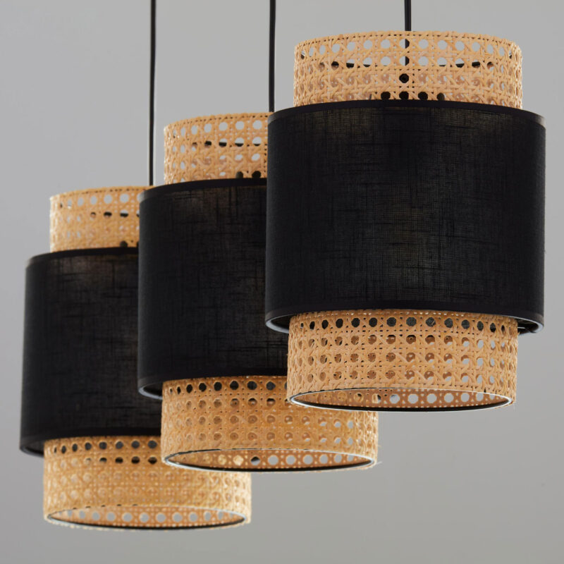 Lampa Wisząca TK Lighting Boho Black Listwa x3 - obrazek 3
