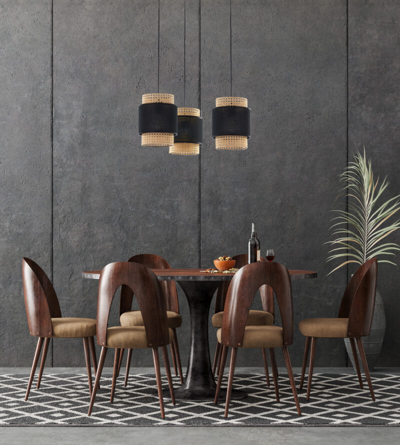 Lampa Wisząca TK Lighting Boho Black x3 - obrazek 3