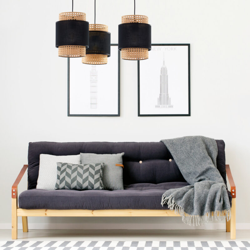 Lampa Wisząca TK Lighting Boho Black x3 - obrazek 4