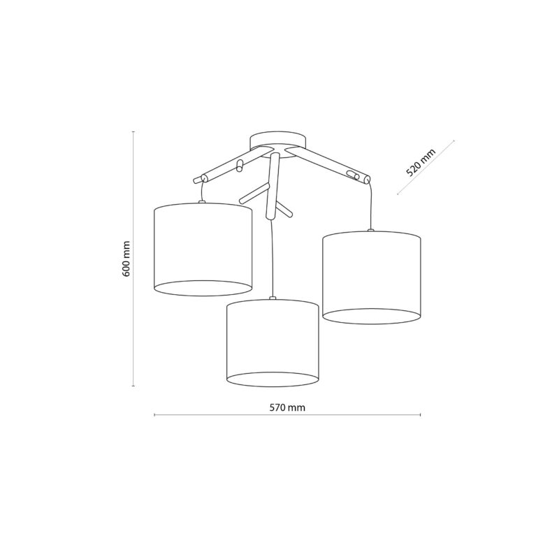 Lampa Wisząca TK Lighting Albero Linen x3 - obrazek 4