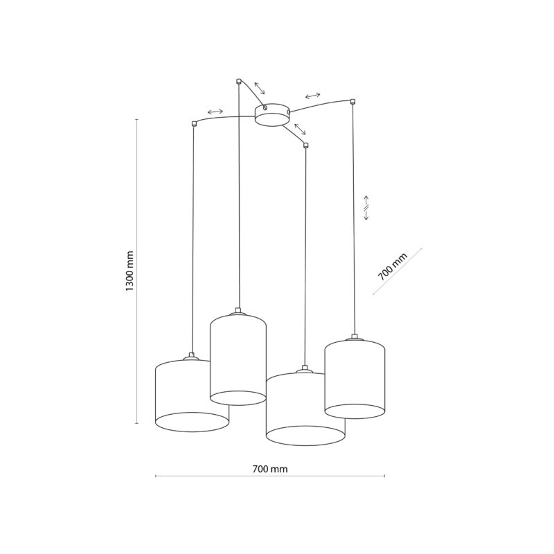 Lampa Wisząca TK Lighting Juta x4 - obrazek 3