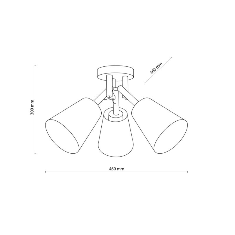 Lampa Sufitowa TK Lighting Vaio White x3 - obrazek 3
