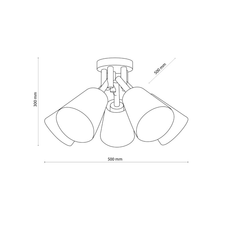 Lampa Sufitowa TK Lighting Vaio White x5 - obrazek 3
