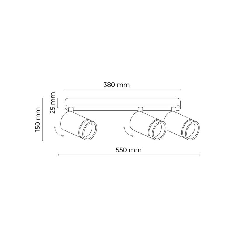 Spot TK Lighting Jet Black x3 - obrazek 8