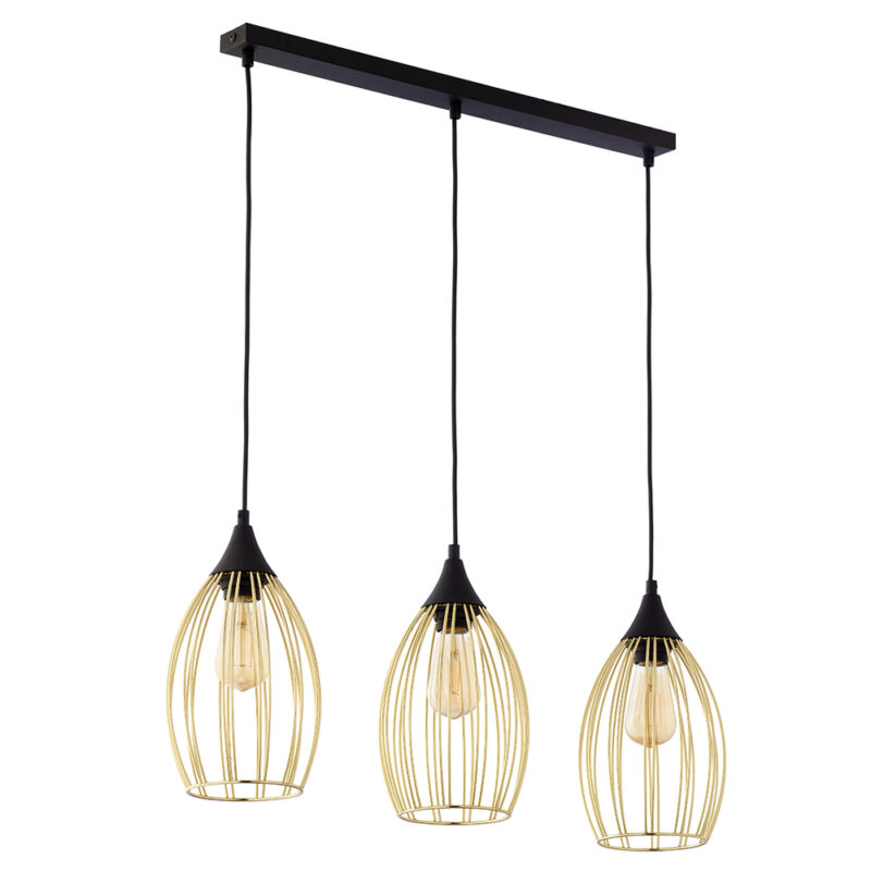 Lampa Wisząca TK Lighting Liza Gold Cz/zł x3