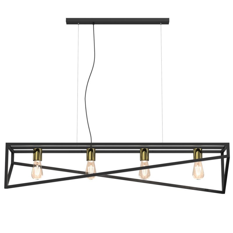 Żyrandol Luminex Gote Black/gold x4