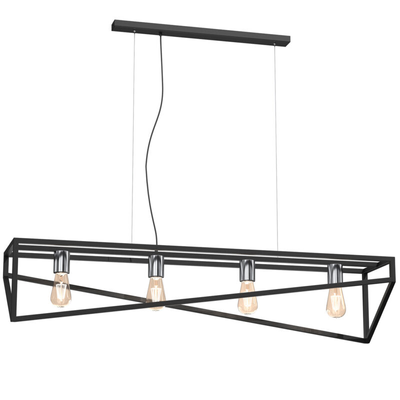 Żyrandol Luminex Gote Black/chrome x4