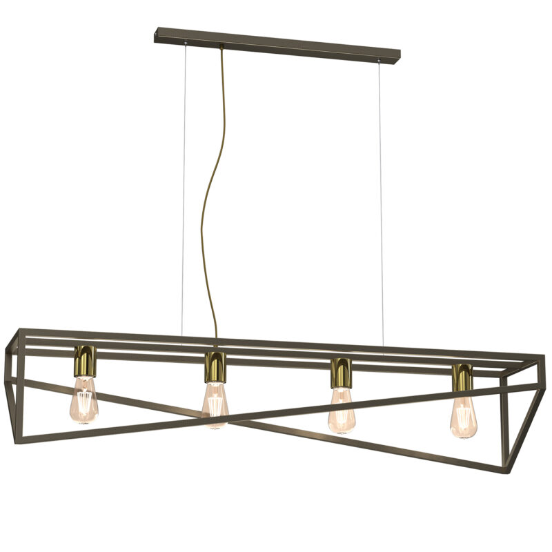 Żyrandol Luminex Gote Titanium Gold/gold x4