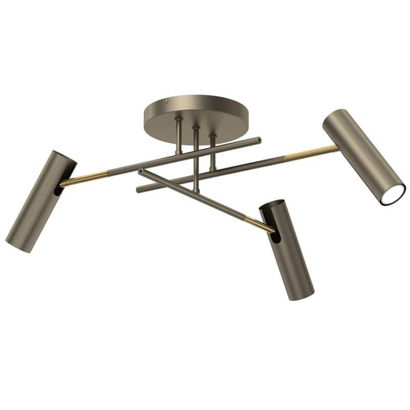 Plafon Luminex Prosty Axion Titanium Gold/gold x3