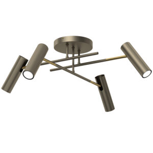 Plafon Luminex Prosty Axion Titanium Gold/gold x4
