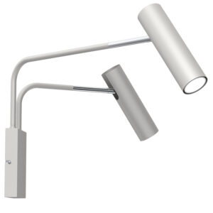 Kinkiet Luminex Axion Grey/chrome x2