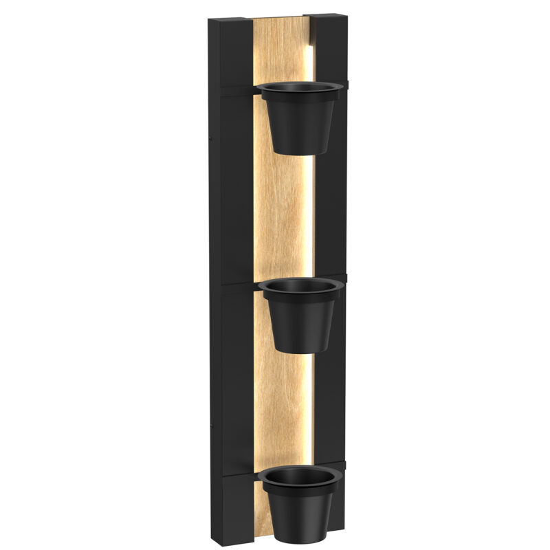 Kinkiet Luminex Wall Mounted X Flower Pots Rack With X LED Decoration Light x4