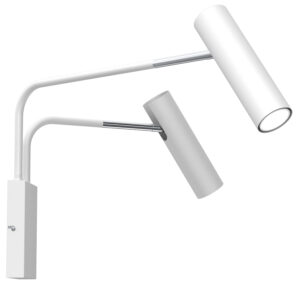 Kinkiet Luminex Axion White/chrome x2