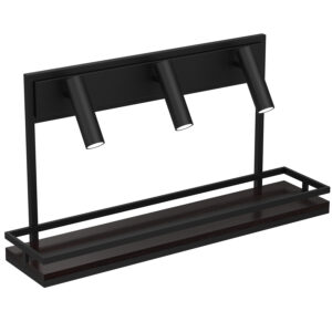 Kinkiet Luminex Półka Black/black Wood x3
