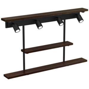 Kinkiet Luminex /półka 3x Shelf Black/dark Wood x4