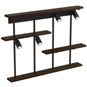 Kinkiet Luminex /półka 4x Shelf Black/dark Wood x4