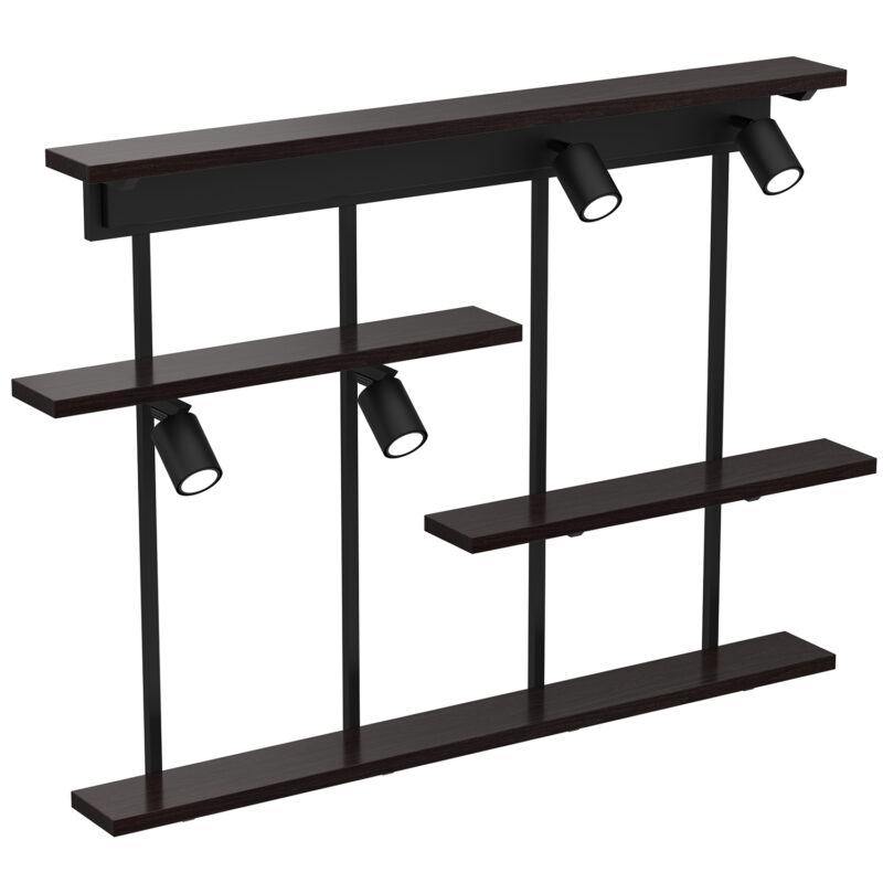 Kinkiet Luminex /półka 4x Shelf Black/black Wood x4