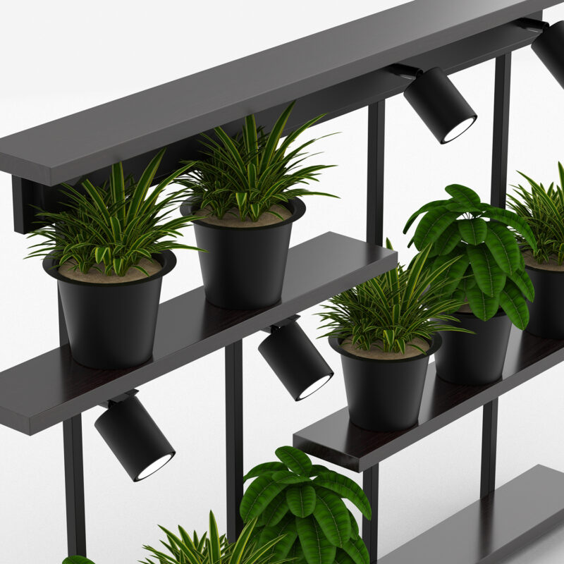 Kinkiet Luminex /półka 4x Shelf Black/black Wood x4 - obrazek 3