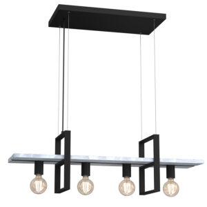 Żyrandol Luminex Shelf Black/white Wood x4