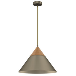 Żyrandol Luminex Single Titanium Gold/natural Wood x1