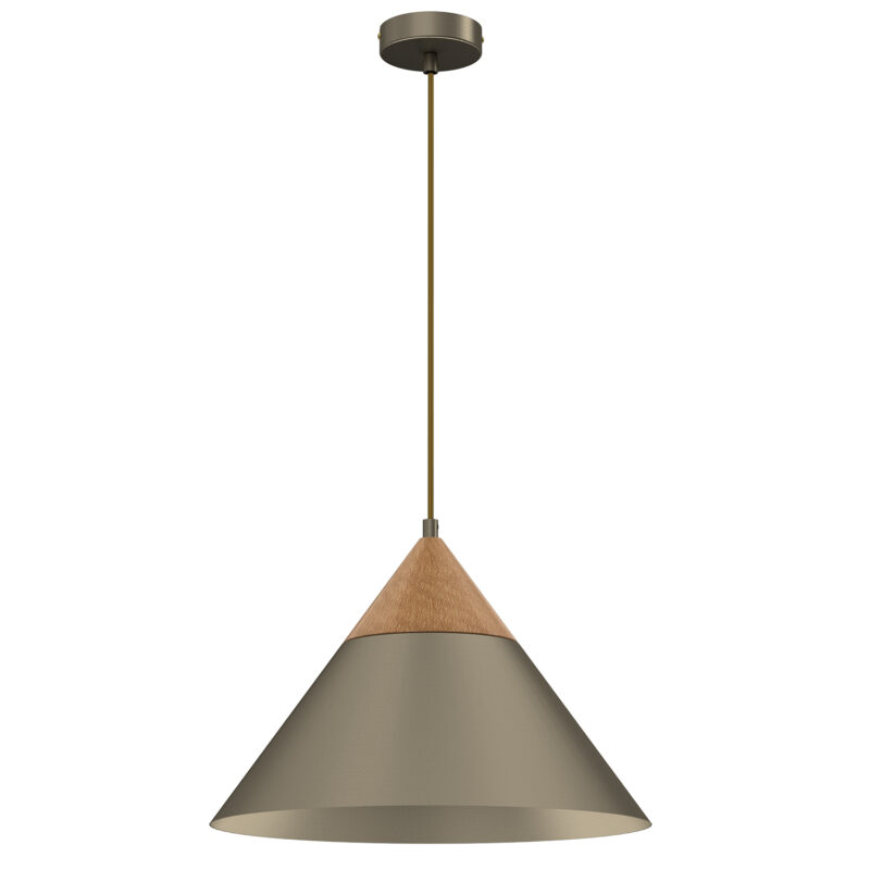 Żyrandol Luminex Single Titanium Gold/natural Wood x1