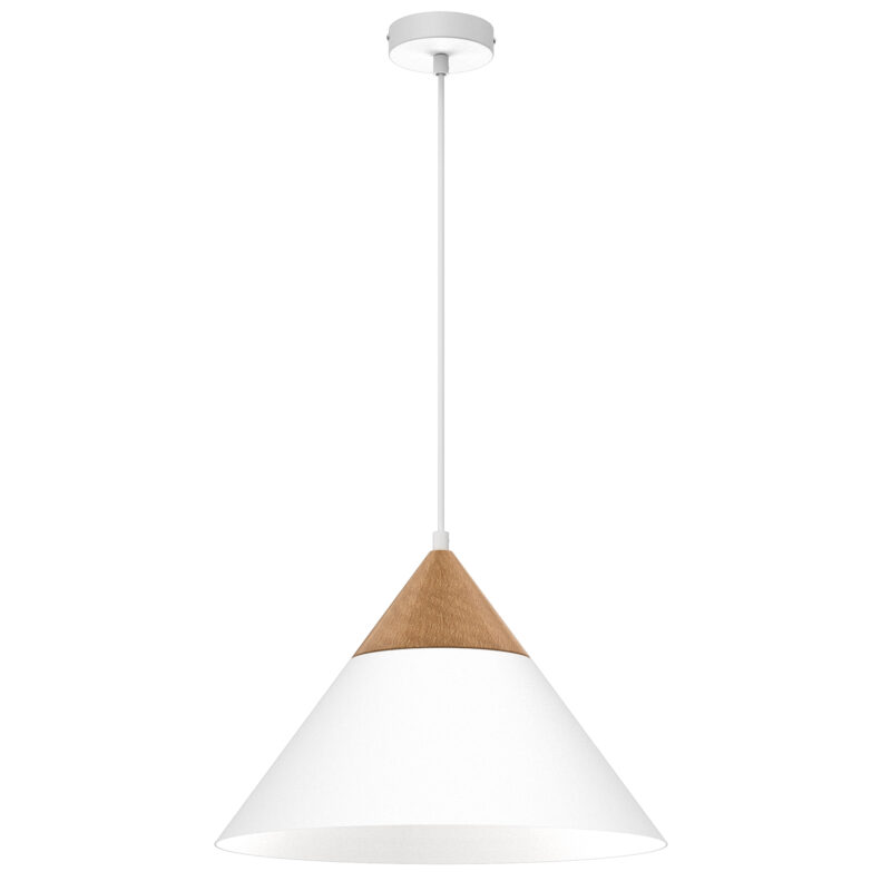 Żyrandol Luminex Single White/natural Wood x1
