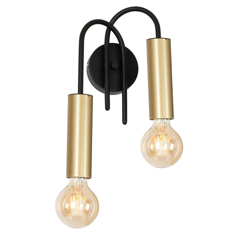 Kinkiet Luminex Loppe black/gold x2