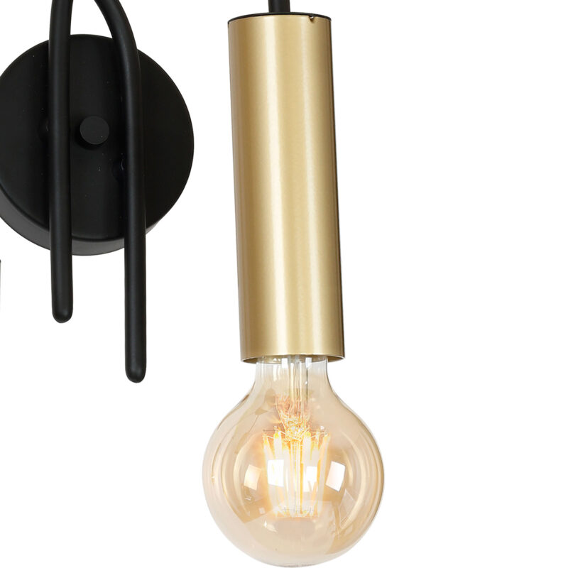 Kinkiet Luminex Loppe black/gold x2 - obrazek 3