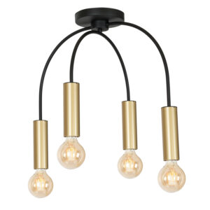 Plafon Luminex Loppe black/gold x4
