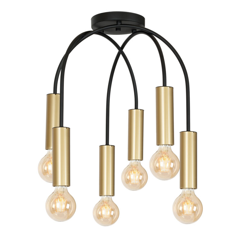 Plafon Luminex Loppe black/gold x6