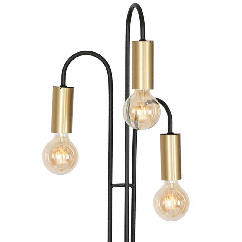 Lampa podłogowa Luminex Loppe black/gold x3 - obrazek 3