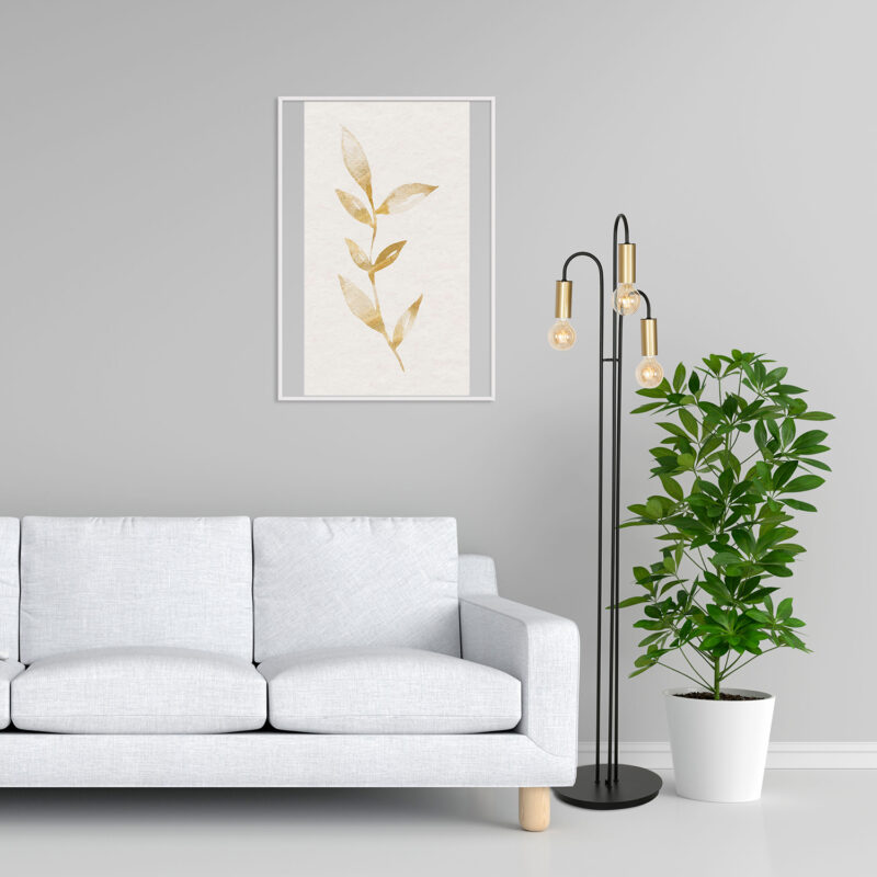 Lampa podłogowa Luminex Loppe black/gold x3 - obrazek 4