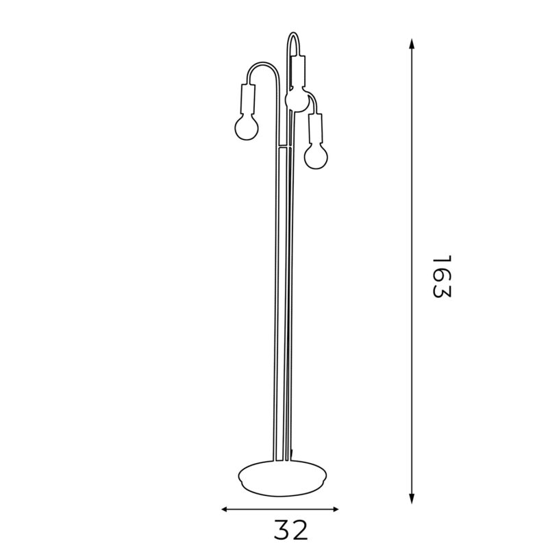 Lampa podłogowa Luminex Loppe black/gold x3 - obrazek 5