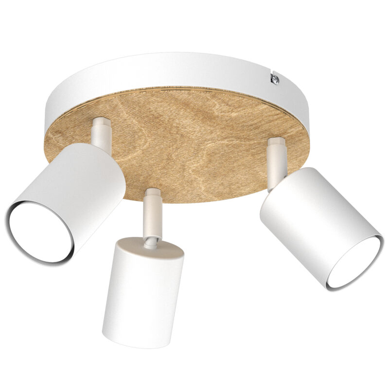 Spot Luminex Tulon Plate Dia 200 White/natural Wood x3