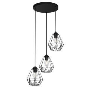 Żyrandol Luminex Bergen talerz 300 czarny x3