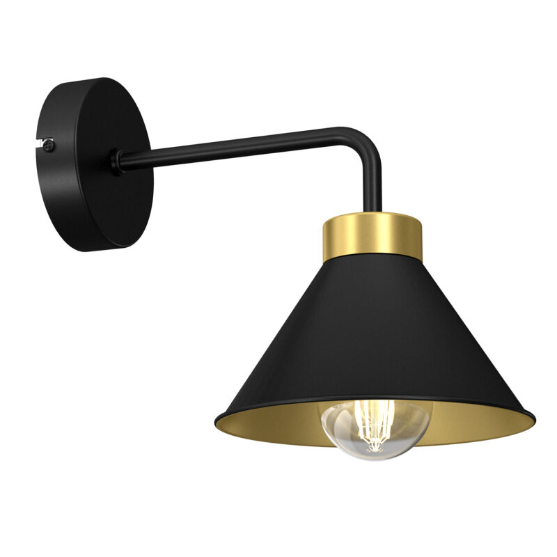 Kinkiet Luminex Demet Black/gold x1