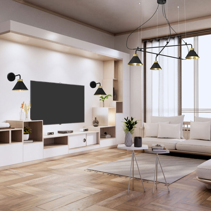 Kinkiet Luminex Demet Black/gold x1 - obrazek 4