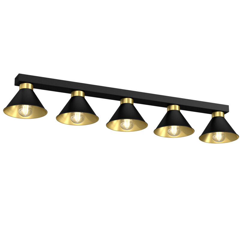 Plafon Luminex Line Bar Demet Black/gold x5