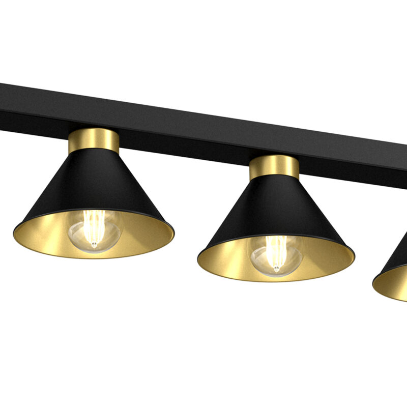 Plafon Luminex Line Bar Demet Black/gold x5 - obrazek 3