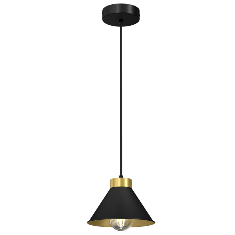Żyrandol Luminex Demet Black/gold x1